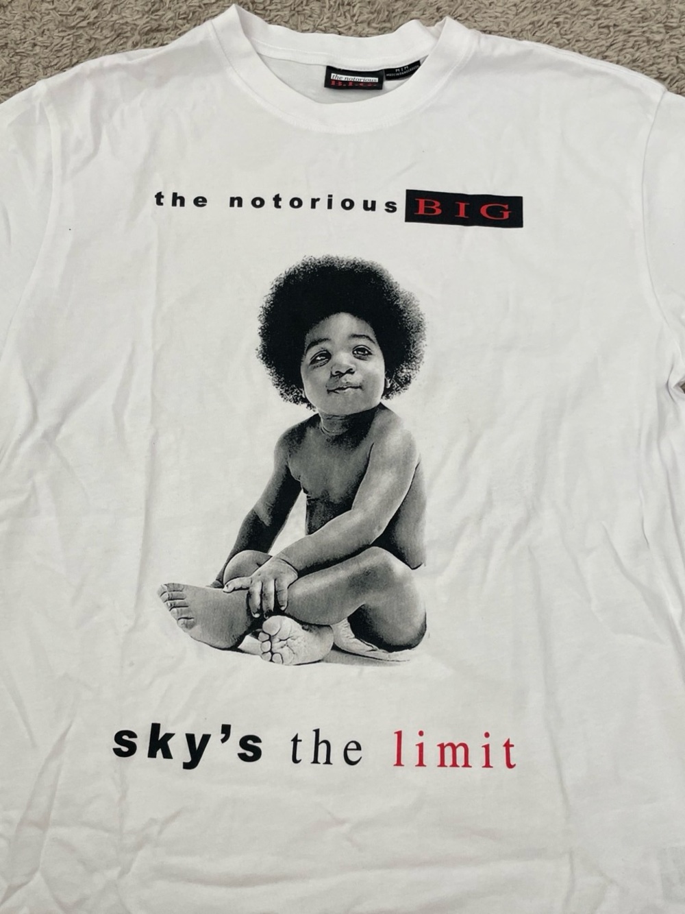 The Notorious B.I.G. White Graphic Tee with Baby Portrait
